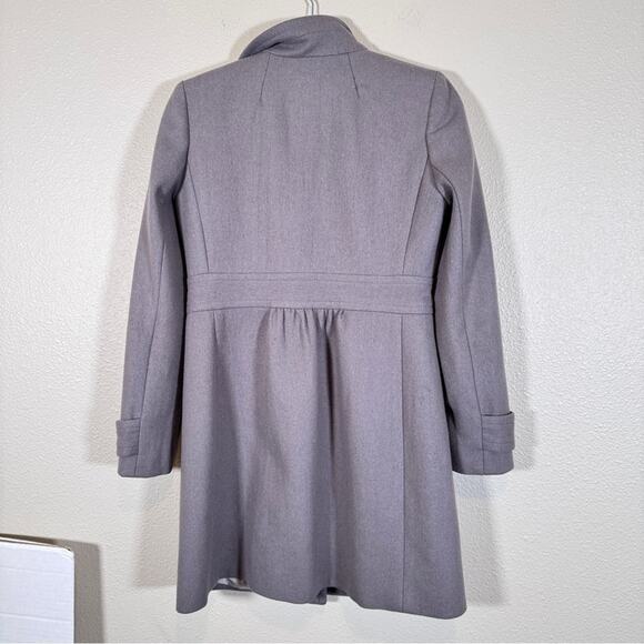 J Crew Grey Wool Lady Day Pea Coat Womens 4 Preppy Button Down Warm Winter - Picture 2 of 13